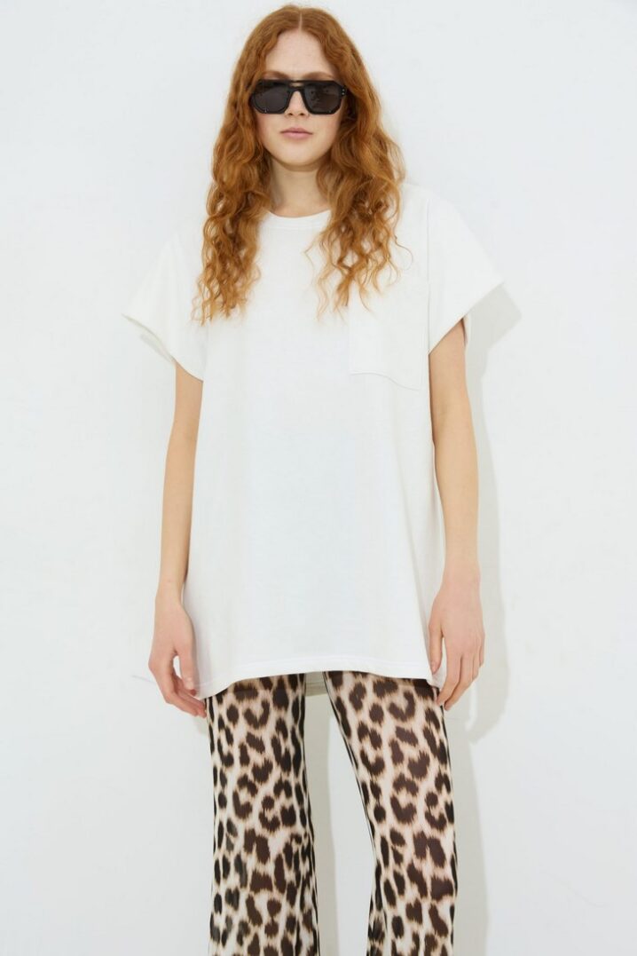 Γυναικείο Cotton Oversize Sweatshirt-Λευκό