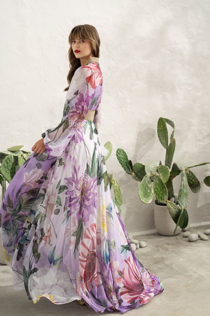 Γυναικείο Φόρεμα Floral Maxi-Μωβ - Image 2