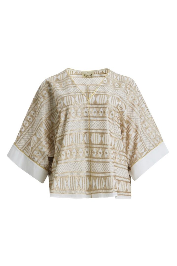 Γυναικεία Gold Knit Μπλούζα-Λευκό - Image 4