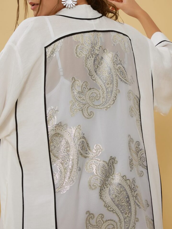 Γυναικείο Silver Broderie Κιμονό-Λευκό - Image 4