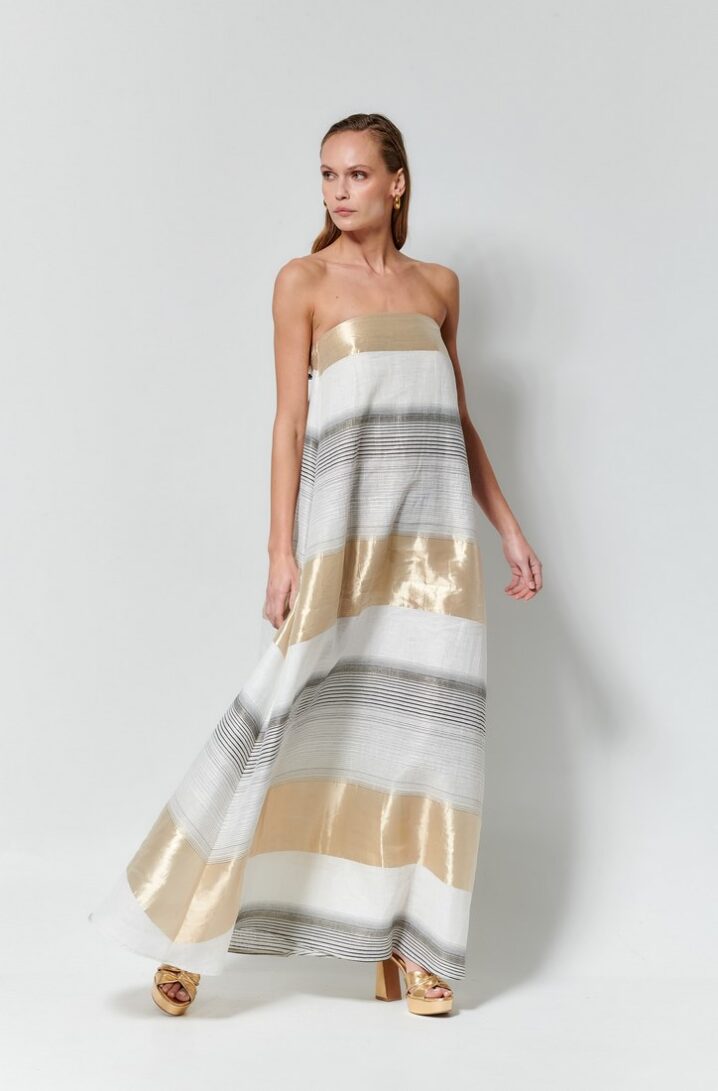 Γυναικείο Maxi Strapless-Μπεζ