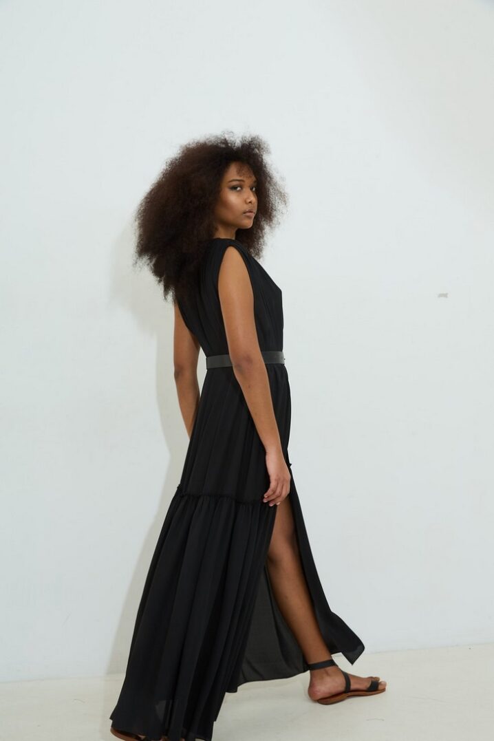Γυναικείο Gyda Maxi Ruffled Tunic/Φόρεμα-Μαύρο - Image 2