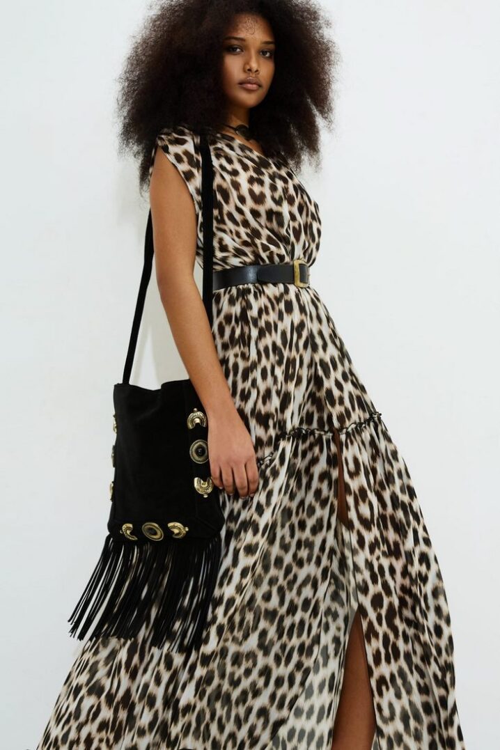 Γυναικείο Gyda Ruffled Maxi Φόρεμα-Animal Print - Image 2