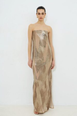 Γυναικείο Corina Sequin Strapless Φόρεμα-Μπεζ