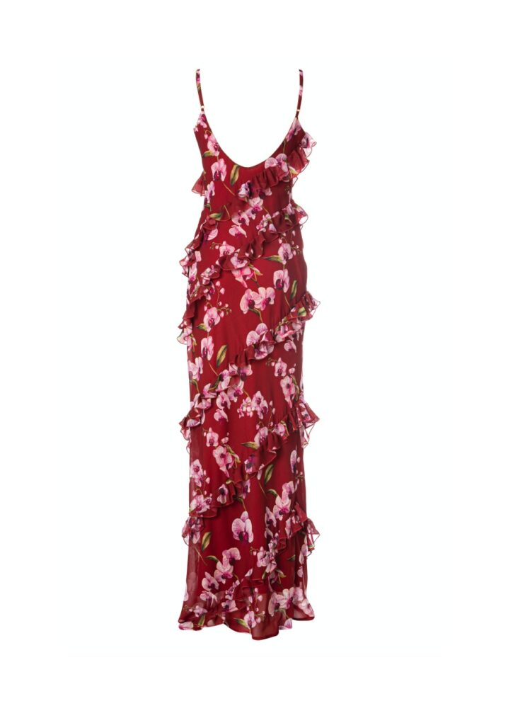 Γυναικείο Klelia Maxi Φόρεμα-Floral Μπορντό - Image 2