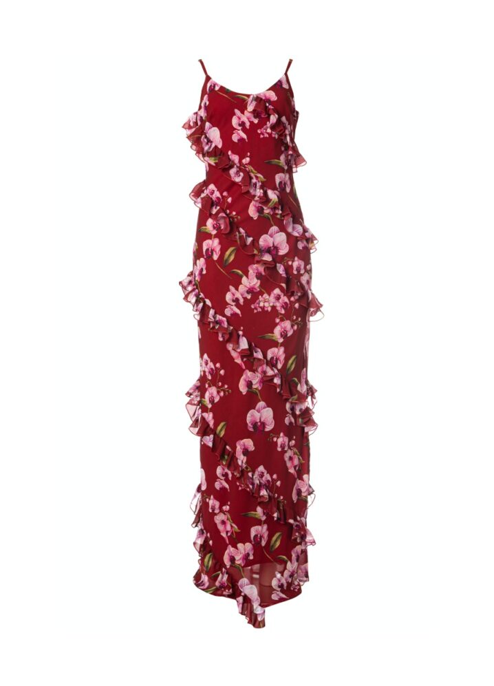 Γυναικείο Klelia Maxi Φόρεμα-Floral Μπορντό