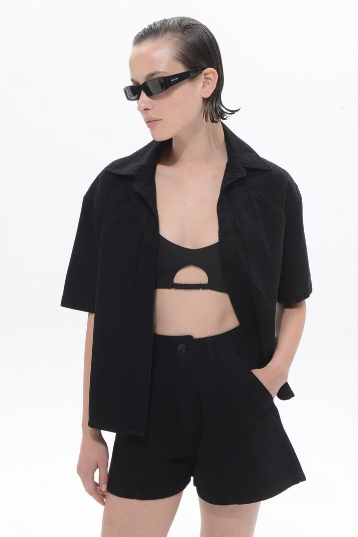 Γυναικείο Jean Jacket Odette-Μαύρο - Image 2