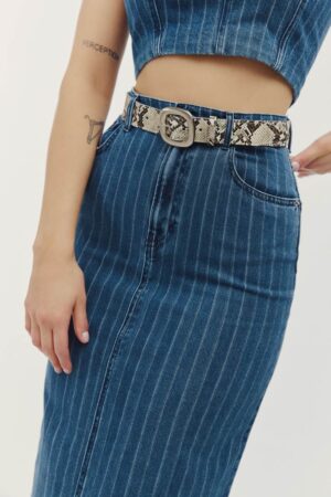 Γυναικεία Ζώνη Milena Animal Print-Ασπρόμαυρο