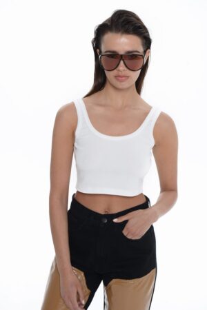 Γυναικεία Μπλούζα Marilliza Crop Bamboo-Λευκό