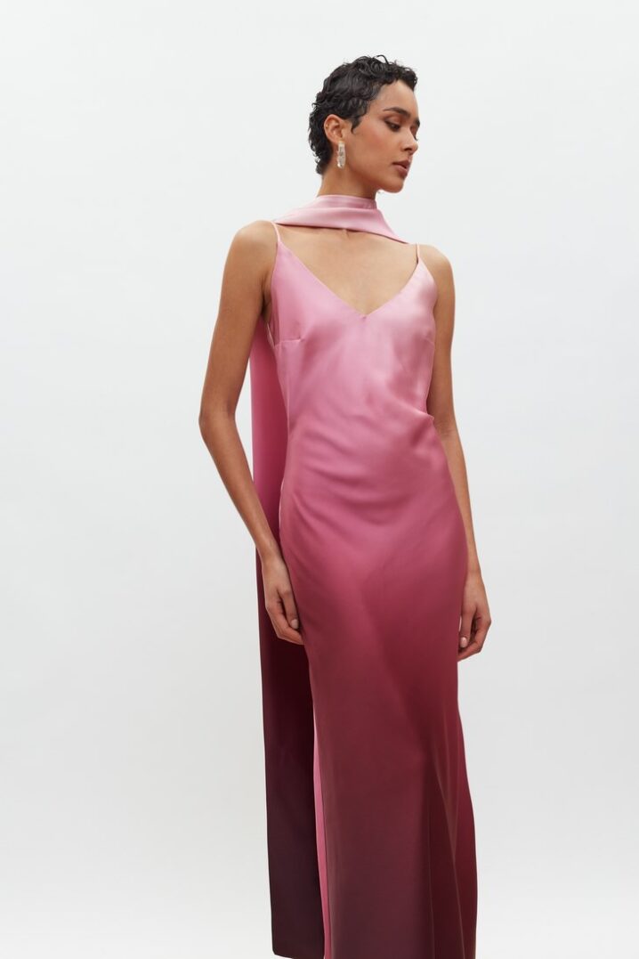 Γυναικείο Maxi Calista Φόρεμα-Ombre Cherry - Image 2