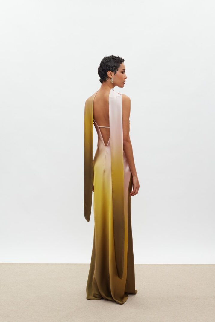 Γυναικείο Maxi Calista Φόρεμα-Ombre Olive - Image 3
