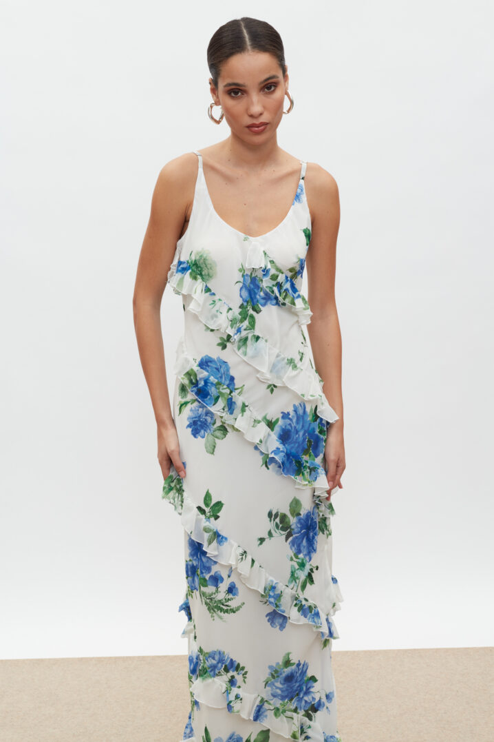 Γυναικείο Klelia Maxi Φόρεμα-Floral Λευκό - Image 3