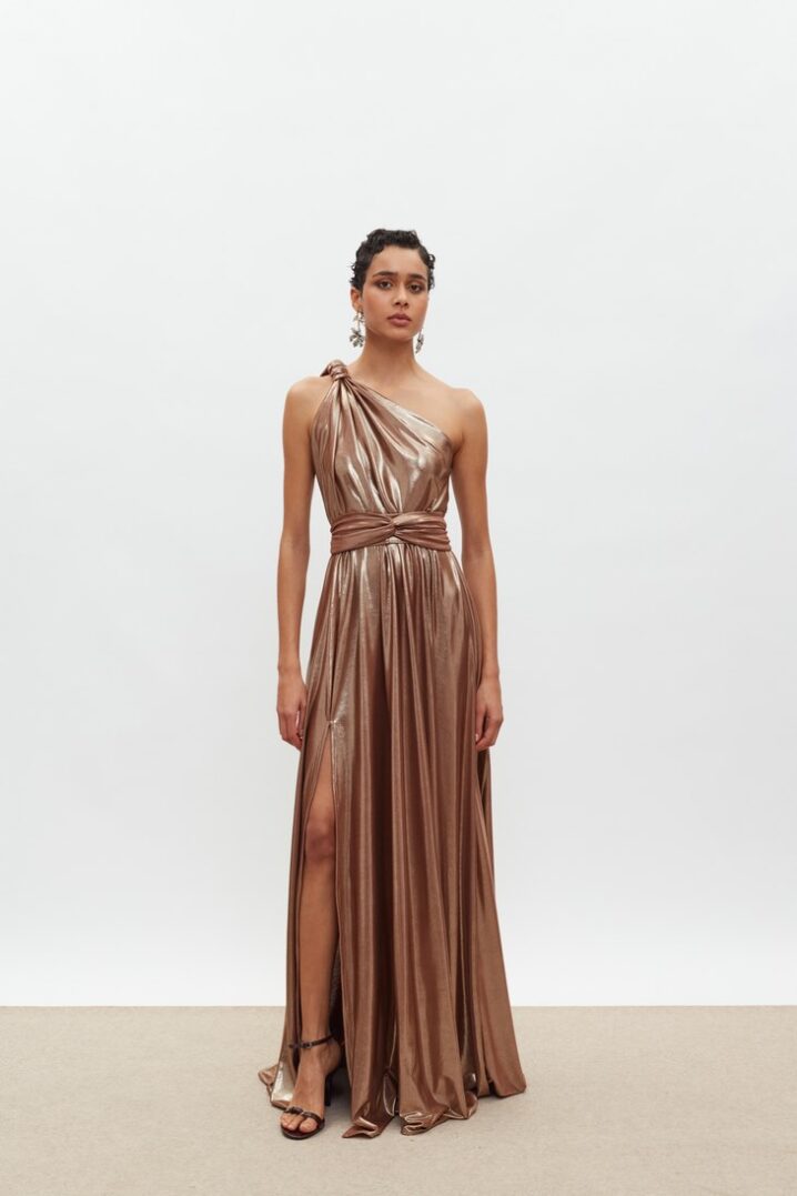 Γυναικείο Μaxi Margot Metallic Φόρεμα-Μπρονζέ - Image 2