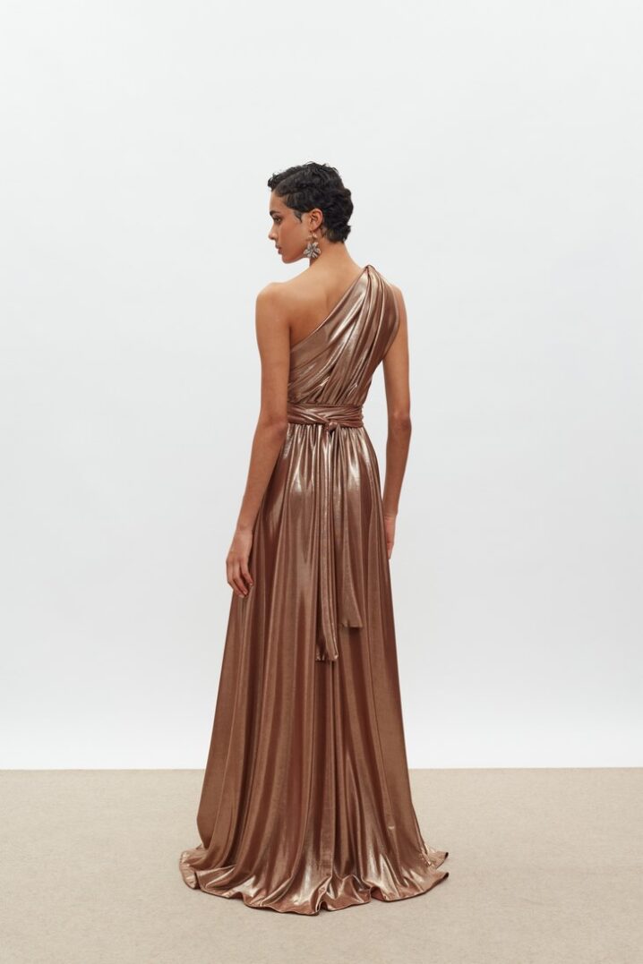Γυναικείο Μaxi Margot Metallic Φόρεμα-Μπρονζέ - Image 3