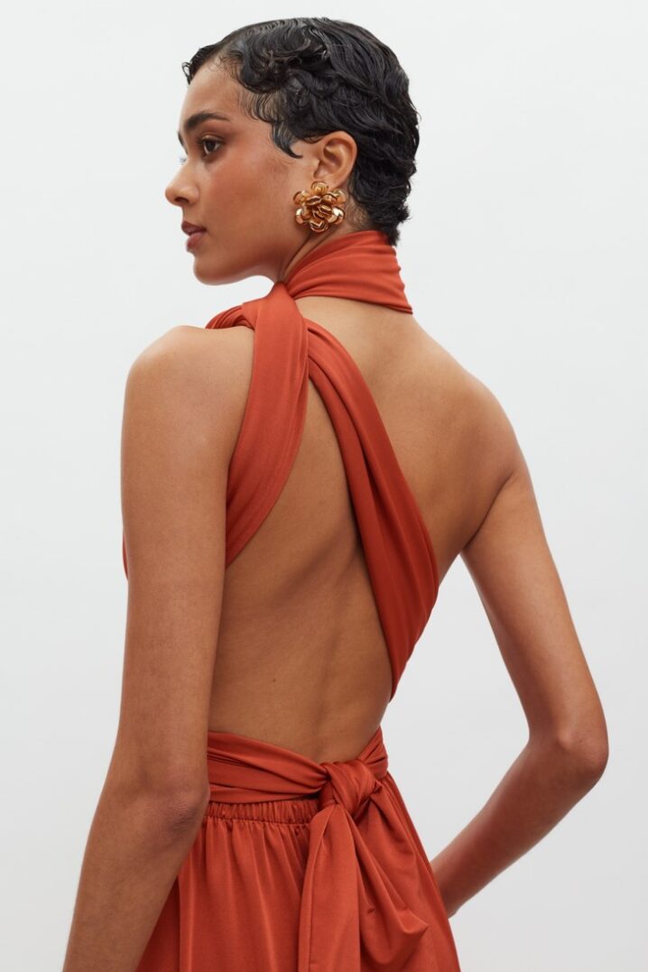 Γυναικείο Maxi Beatrice Polymorphic Φόρεμα-Terracotta - Image 3