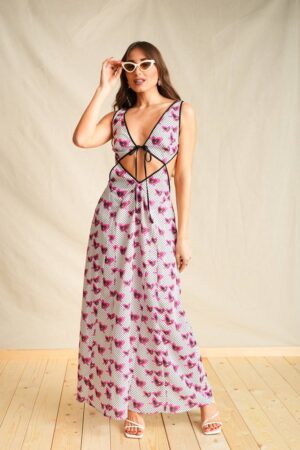 Γυναικείο Retroholics Dots Backless Φόρεμα-Εμπριμέ