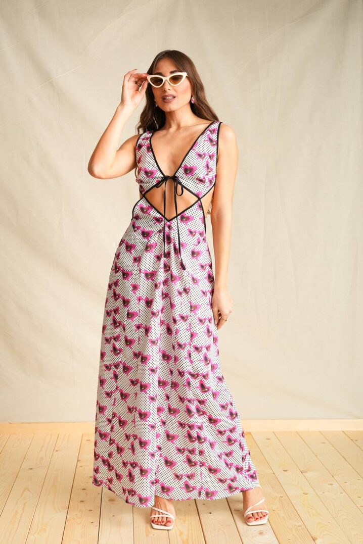 Γυναικείο Retroholics Dots Backless Φόρεμα-Εμπριμέ