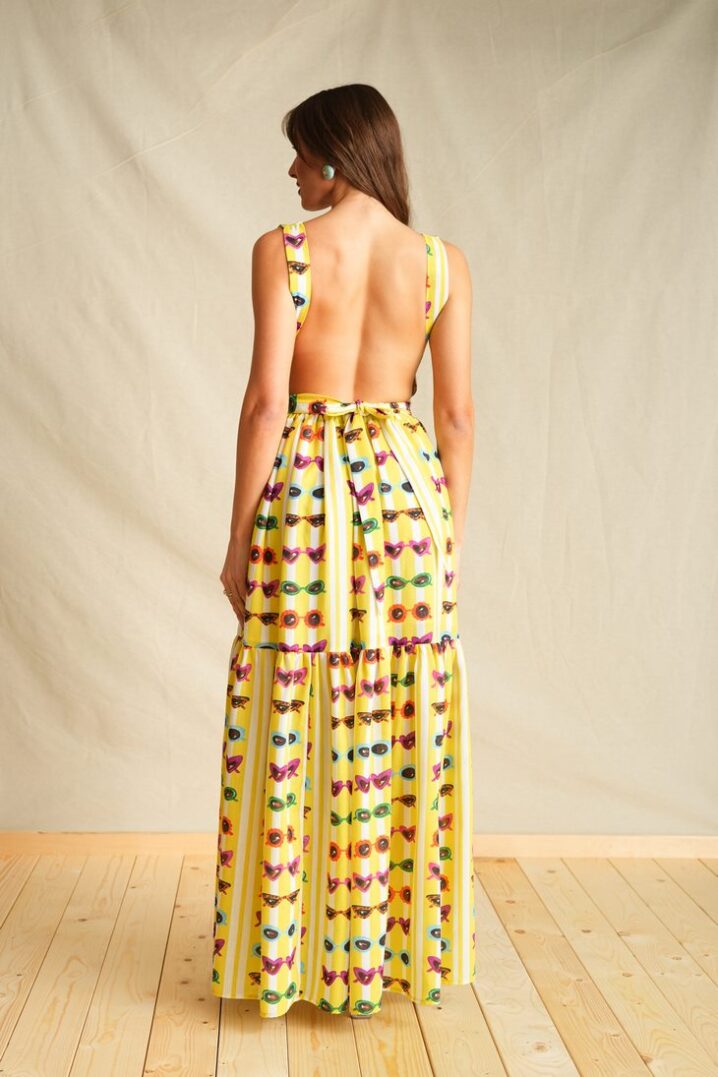 Γυναικείο Retroholics Yellow Maxi Φόρεμα-Κίτρινο - Image 2