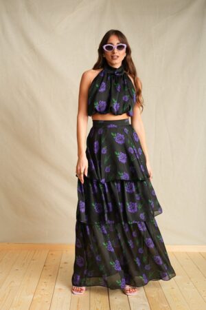 Γυναικείο Purple Dalia Backless Top-Μαύρο