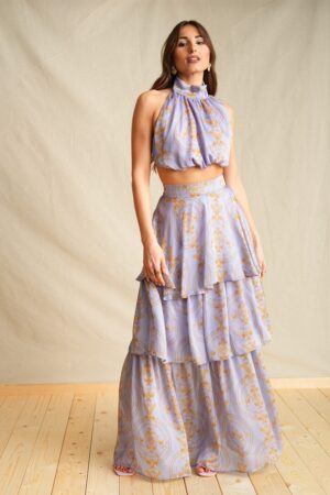 Γυναικεία Lavinia Arctic Bacless Love Maxi Φούστα-Λιλά