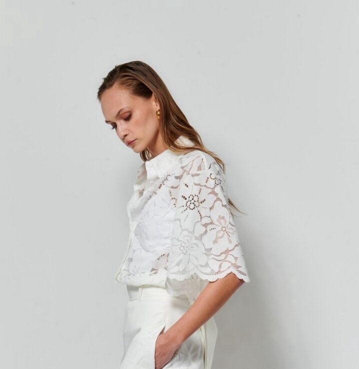 Γυναικείο Πουκάμισο Lace Anny-Λευκό - Image 3