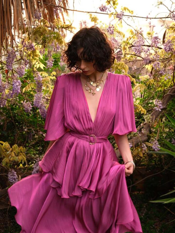 Γυναικείο Sarah Φόρεμα-Magenta - Image 3