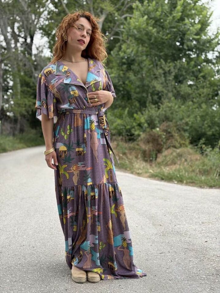 Γυναικείο Purple Edem Maxi Φόρεμα-Μωβ - Image 2