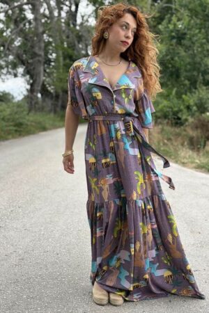 Γυναικείο Purple Edem Maxi Φόρεμα-Μωβ