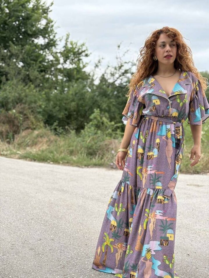 Γυναικείο Purple Edem Maxi Φόρεμα-Μωβ - Image 3