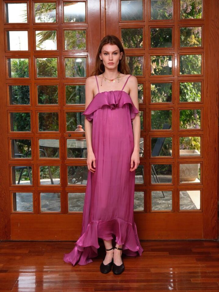 Γυναικείο Elisabeth Maxi Φόρεμα-Magenta - Image 3