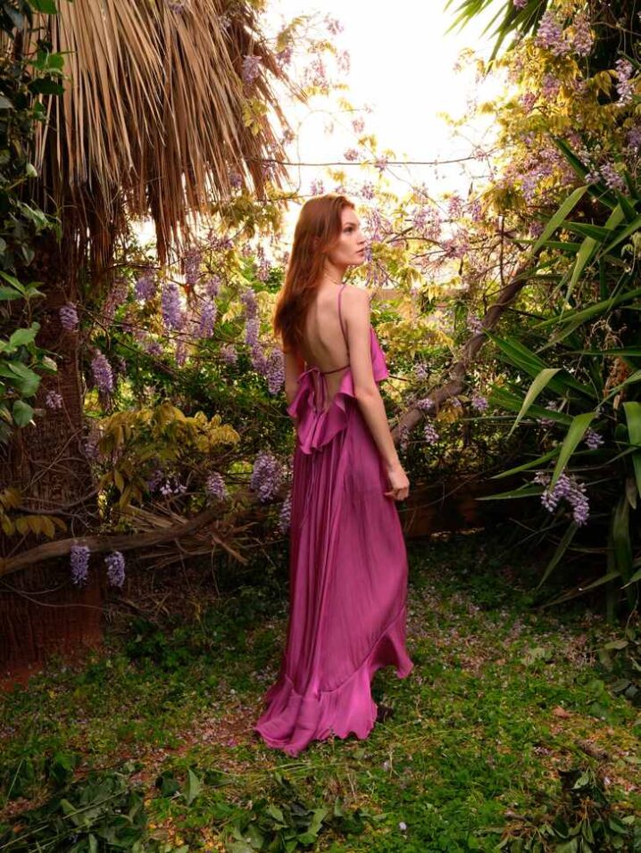 Γυναικείο Elisabeth Maxi Φόρεμα-Magenta - Image 2