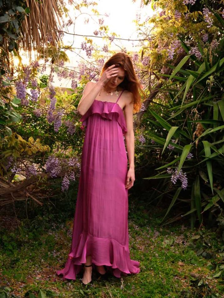 Γυναικείο Elisabeth Maxi Φόρεμα-Magenta