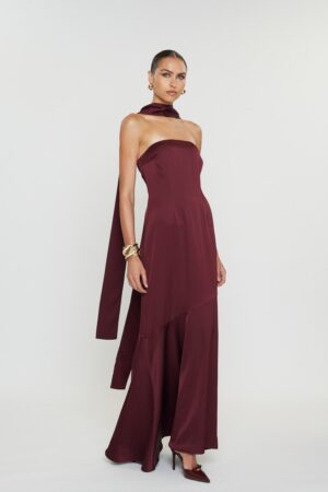 Γυναικείο Φόρεμα Maxi Nepheli-Burgundy