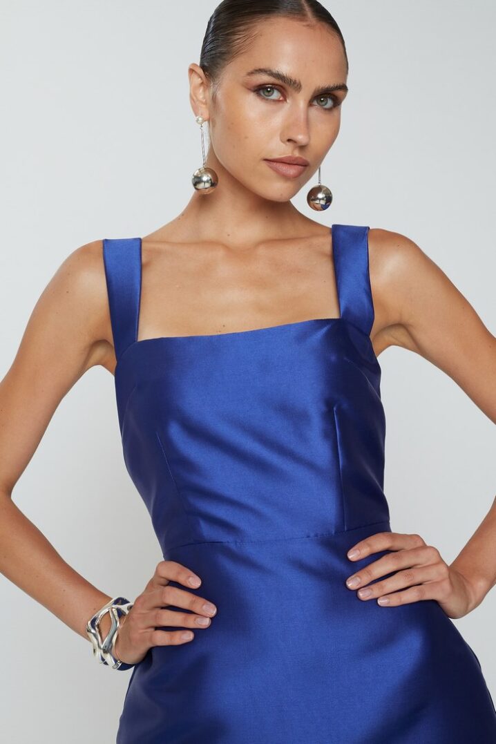 Γυναικείο φόρεμα Mini Vasiliki-Royal Blue - Image 4