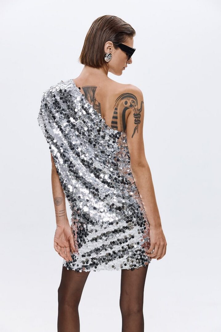 Γυναικείο Φόρεμα Alivia Sequin Deress-Ασημί - Image 4