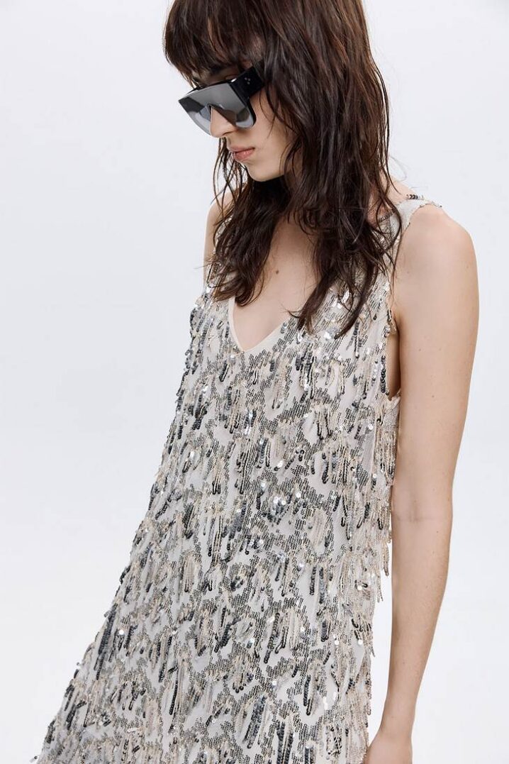 Γυναικείο Φόρεμα Ivory Sequin Dress - Image 3