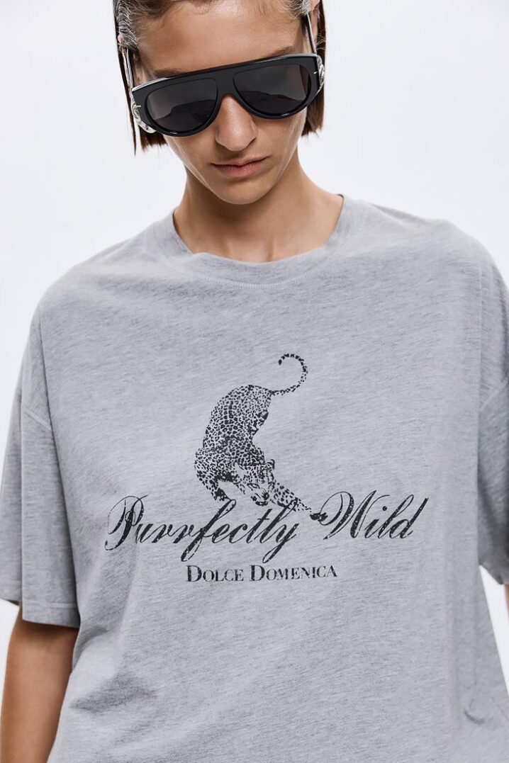 Γυναικεία μπλούζα Purrfectly Wild T-Shirt Grey