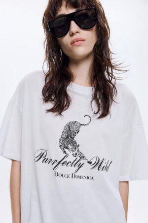 Γυναικεία μπλούζα Purrfectly Wild T-Shirt white