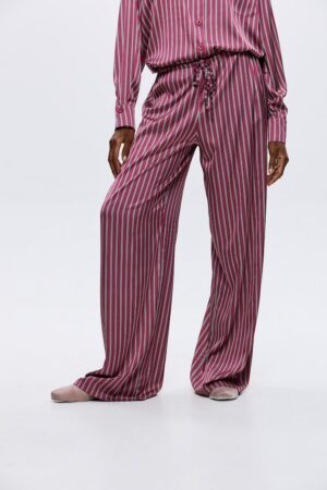 Γυναικείο Παντελόνι Zola Pinstripe Burgundy