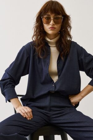 Γυναικείο Draped Denim Jacket-Μπλε