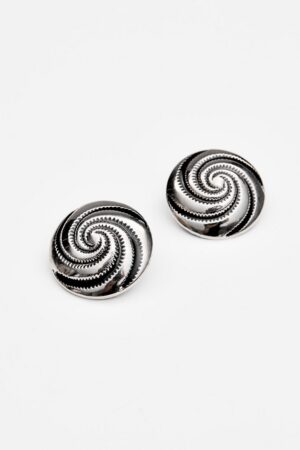 Γυναικεία Vintage Enamel Σκουλαρίκια Silver-Μαύρο