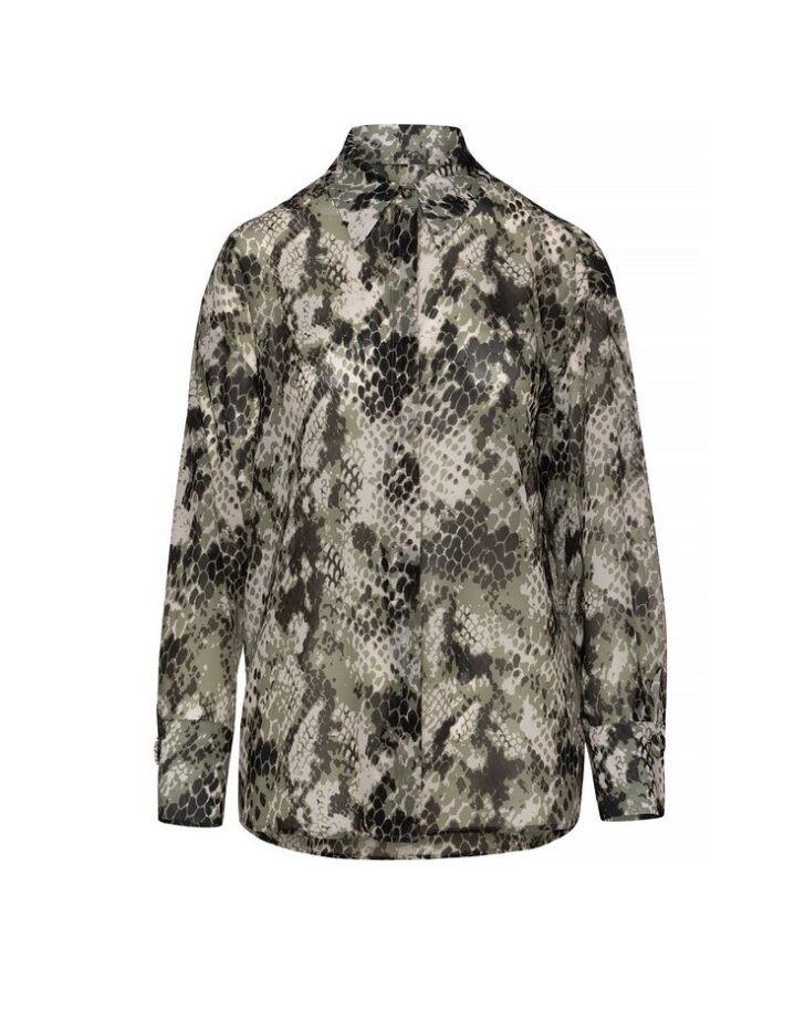 Γυναικείο Mila Πουκάμισο-Olive Snakeprint - Image 5