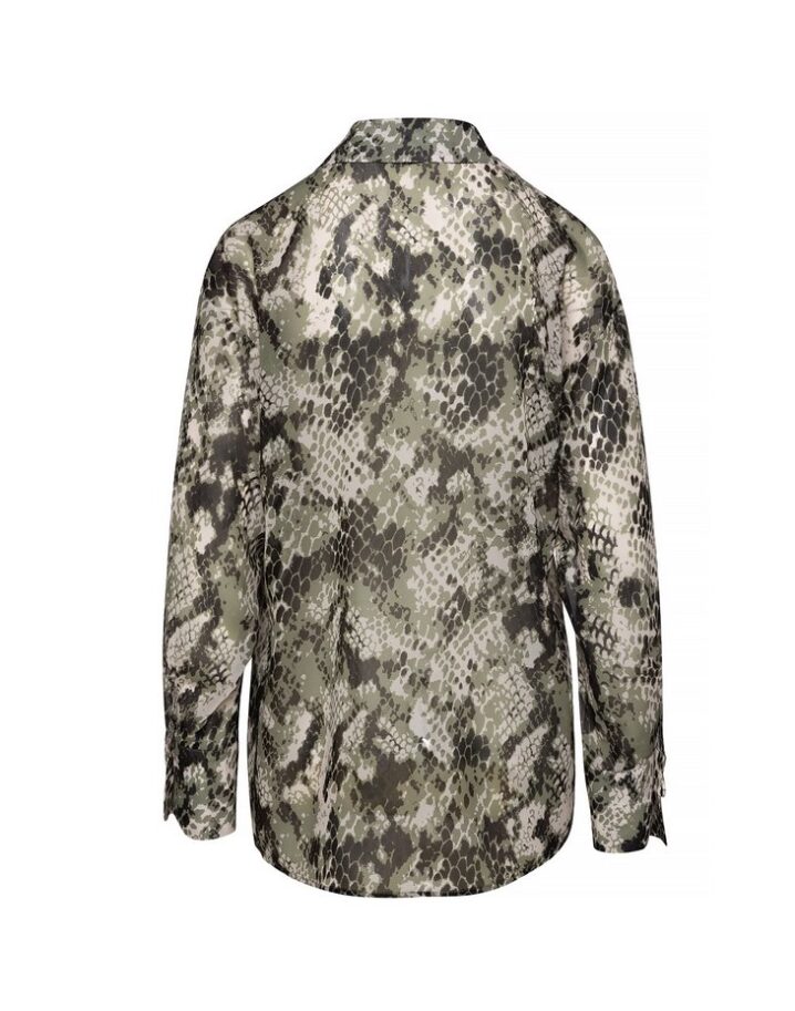 Γυναικείο Mila Πουκάμισο-Olive Snakeprint - Image 4