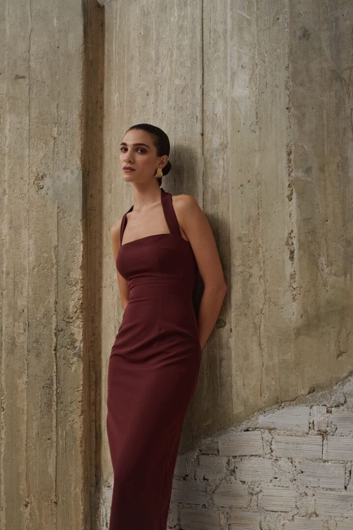 Γυναικείο Φόρεμα  Alba-Burgundy - Image 3