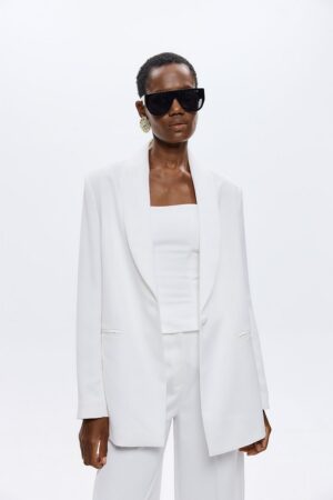 Γυναικείο Blazer Nancy Smoking-Λευκό