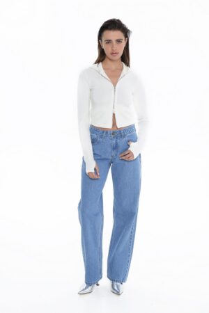 Γυναικείο Jean Παντελόνι Siena Straight Leg-Mid Blue