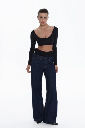 Γυναικείο Jean Παντελόνι Alala Wide Leg-Blue/Black