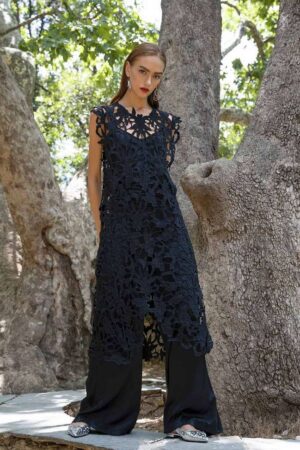 Γυναικείο Φόρεμα Floral lace - μαύρο
