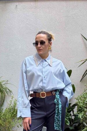 Γυναικείο Glamdetail Πουκάμισο-Σιέλ