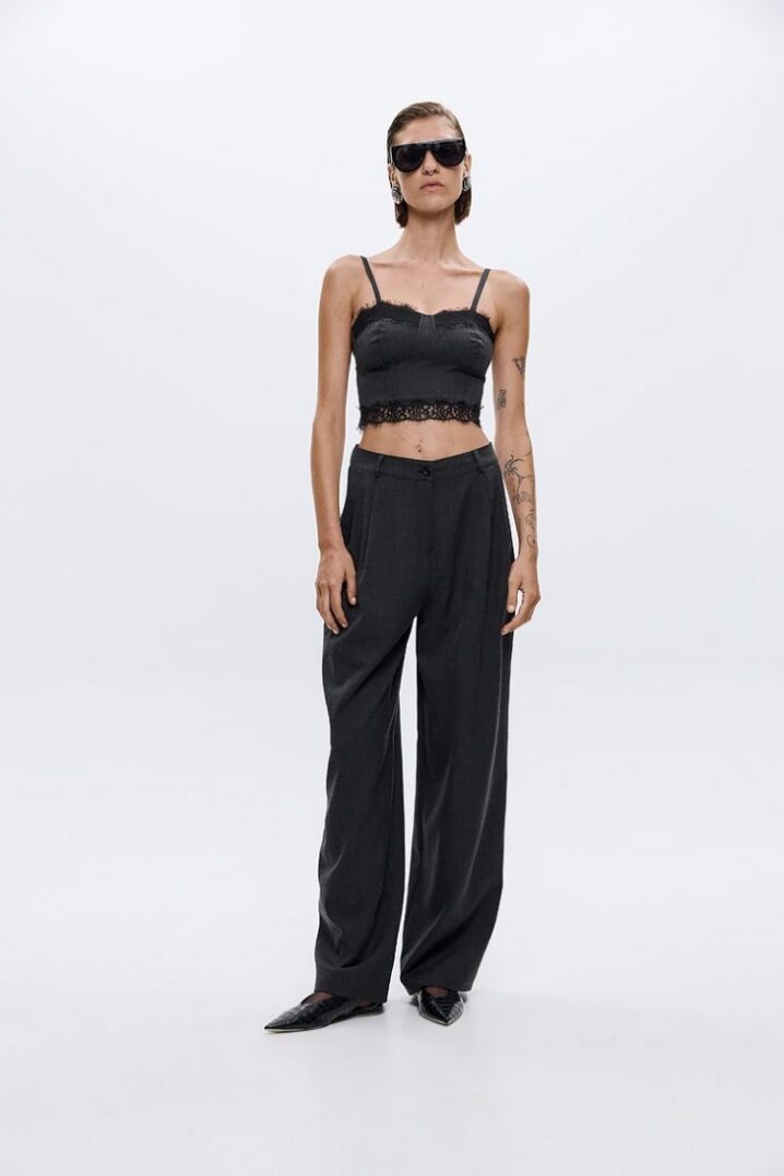 Γυναικείο Philippa Bustier Crop Τοπ-Γκρί - Image 3